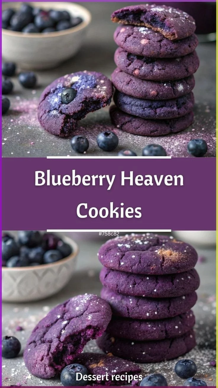 Blueberry Heaven Cookies with fresh blueberries and golden-brown edges