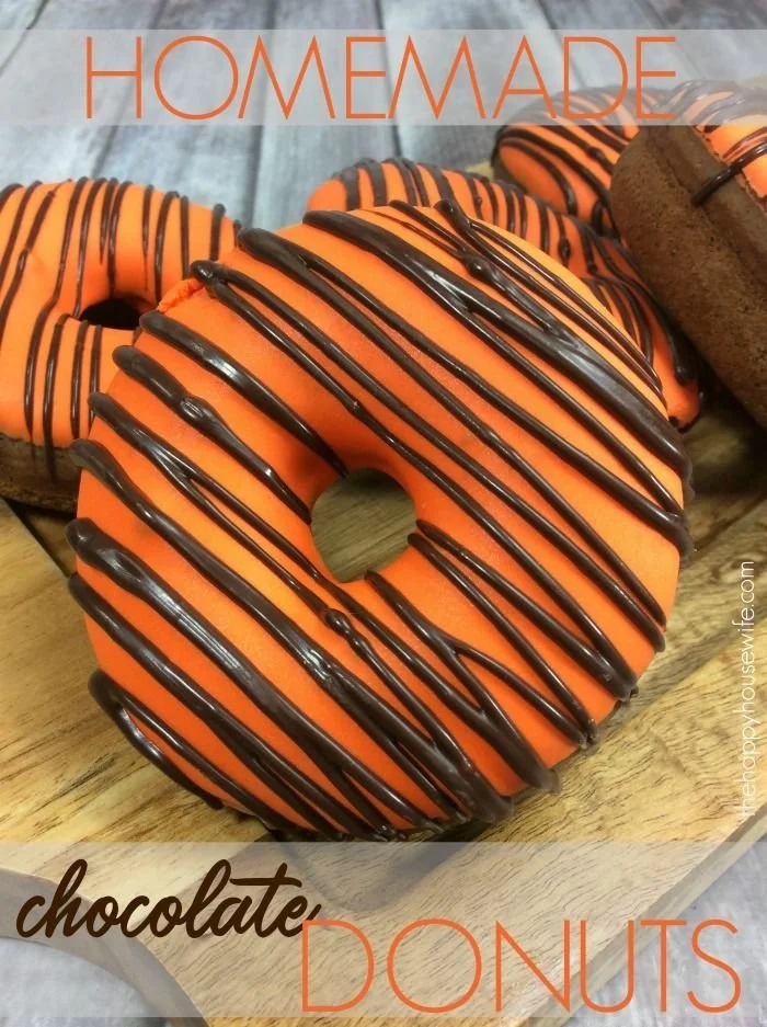 Delicious homemade chocolate donuts on a plate