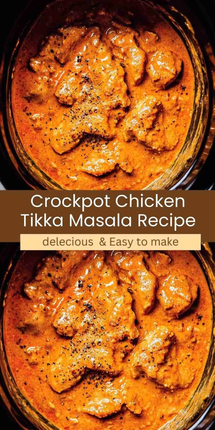Crockpot chicken tikka masala served in a bowl with cilantro garnish