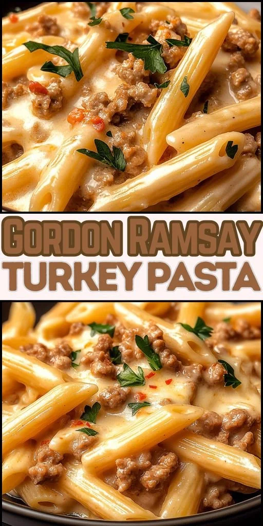 Gordon Ramsay's flavorful ground turkey pasta served with herbs and vegetables
