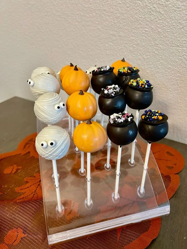 Colorful Halloween Cake Pops decorated for spooky celebrations