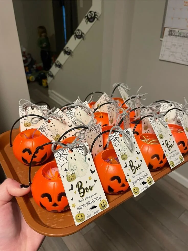 Colorful Halloween treats for daycare and school events.