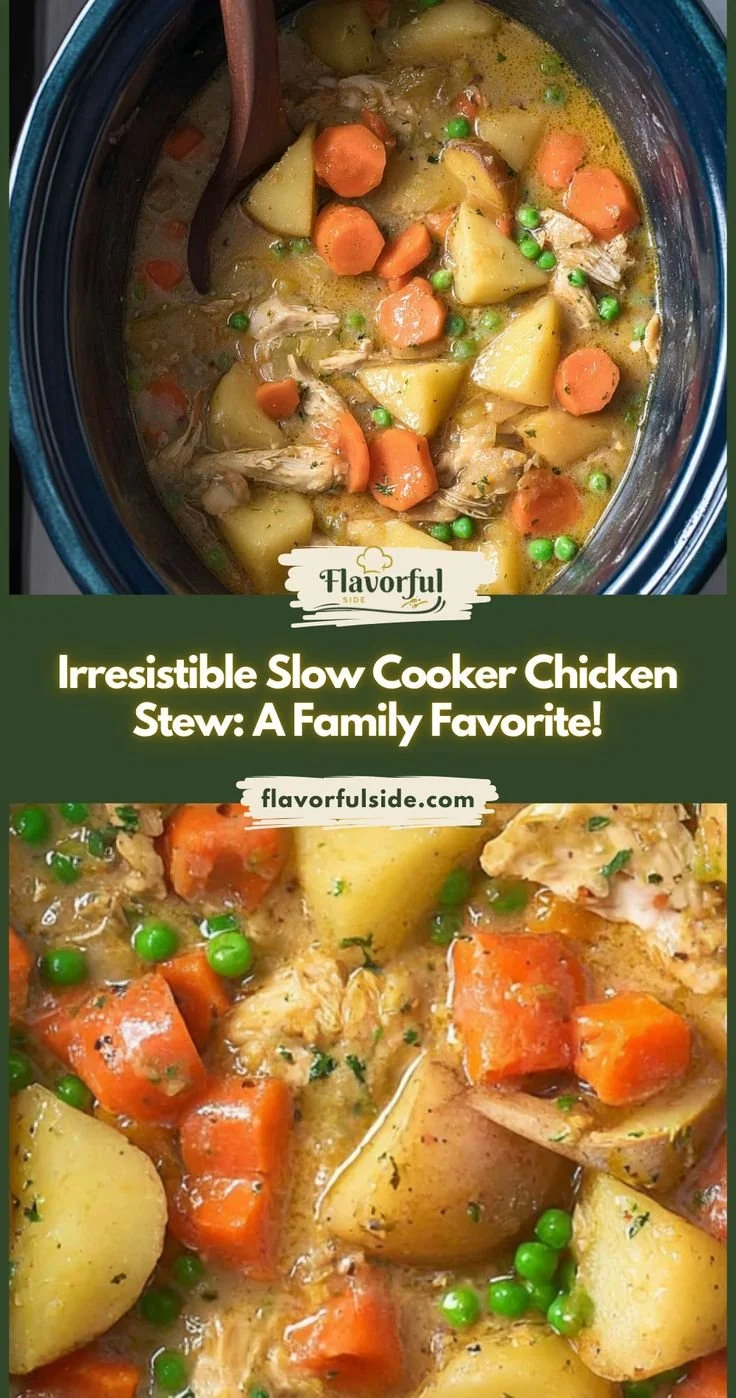 Delicious slow cooker chicken stew with vegetables in a bowl