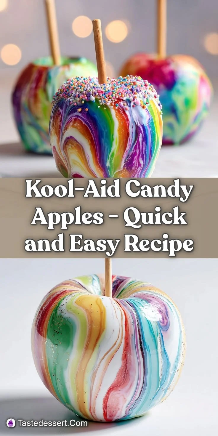 Kool-Aid Candy Apples recipe with vibrant colors and sweet flavors.