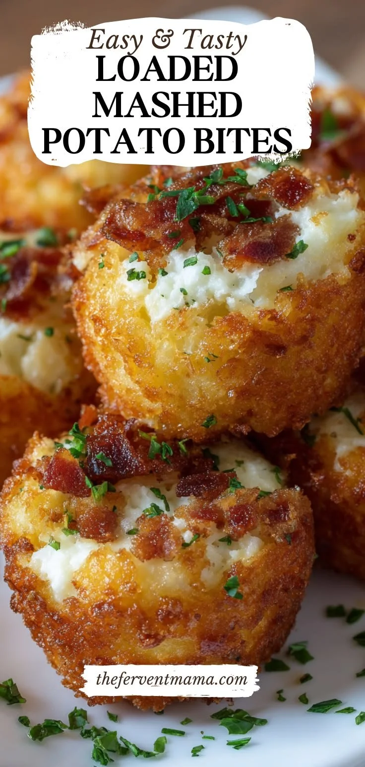 Loaded mashed potato bites topped with cheese and bacon