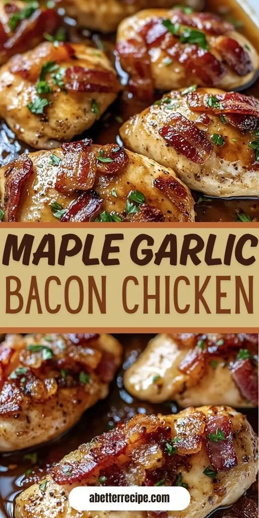 Maple Garlic Bacon Chicken dish garnished with herbs