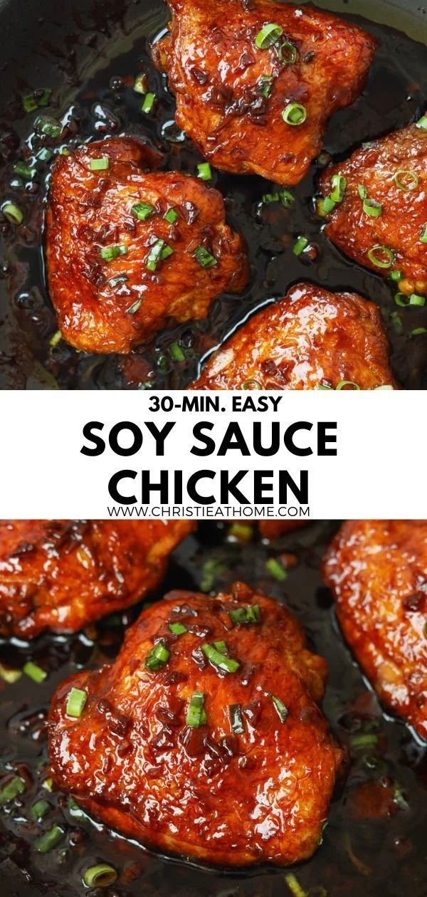 Delicious soy sauce chicken served with rice and vegetables