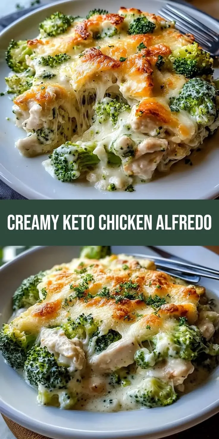 Creamy keto chicken alfredo served in a bowl with parmesan cheese